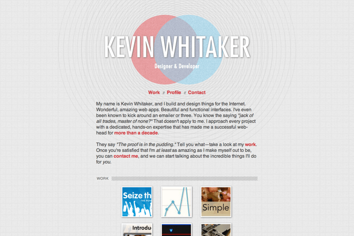 Kevin Whitaker website preview